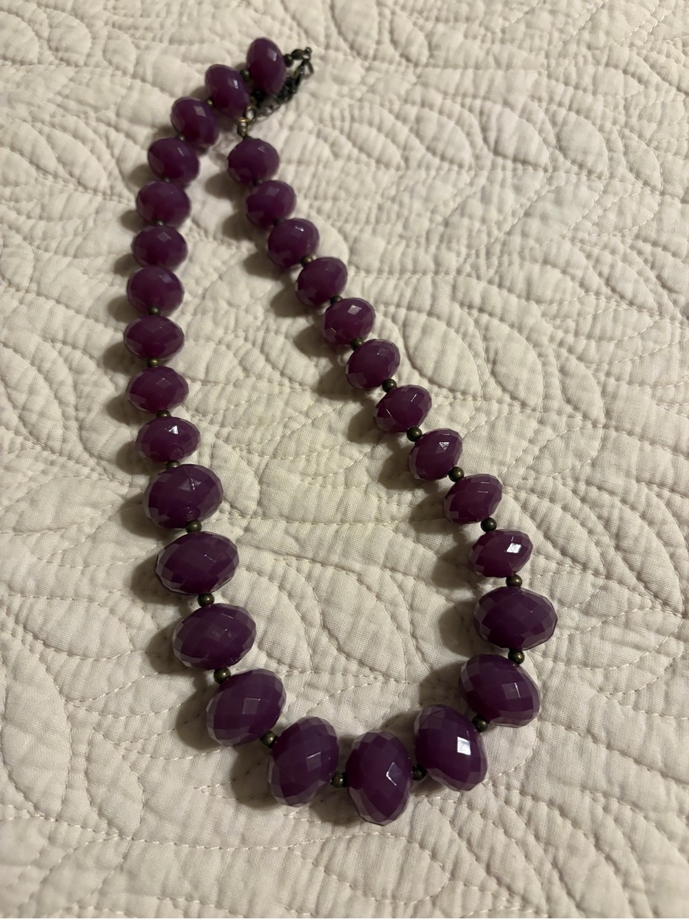 Vintage Purple Faceted Bead Necklace - Elegant Women's Jewelry